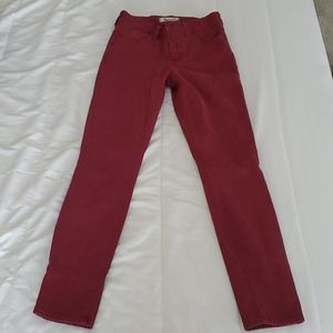Ruby red high rise jeans